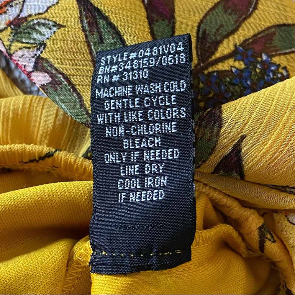 ALYX Yellow Floral Print Woven Blouse Sz XL - Picture 12 of 15